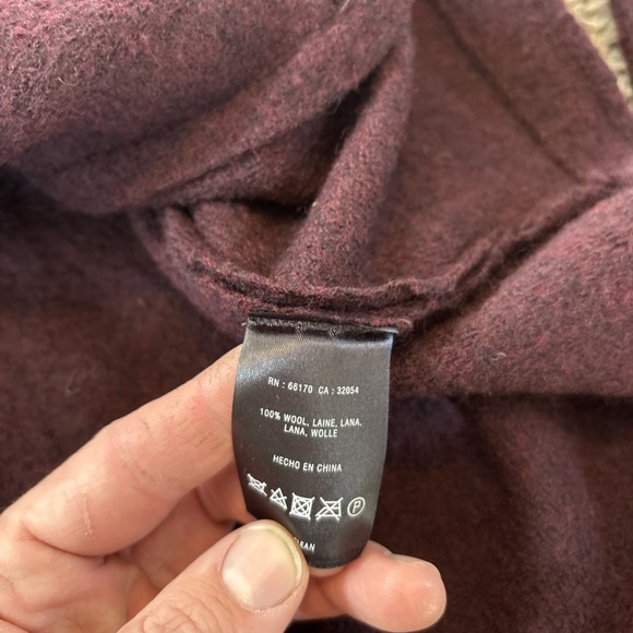 VINTAGE Rosie Neira for Anthropologie 100% Wool Wrap Jacket Purple Medium Petite - Picture 3 of 8